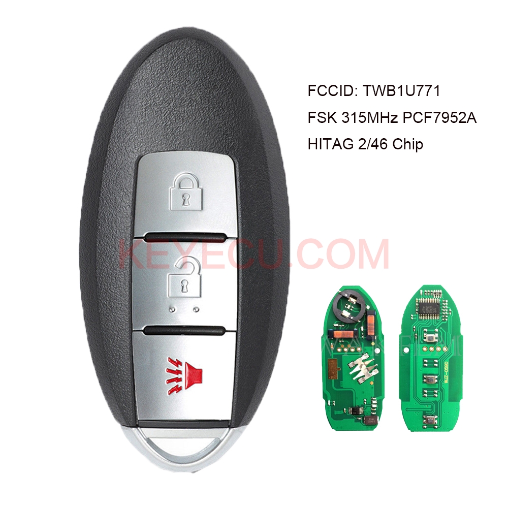 Remote Key Button Fsk Mhz Id Chip For Nissan Tiida Livina Versa