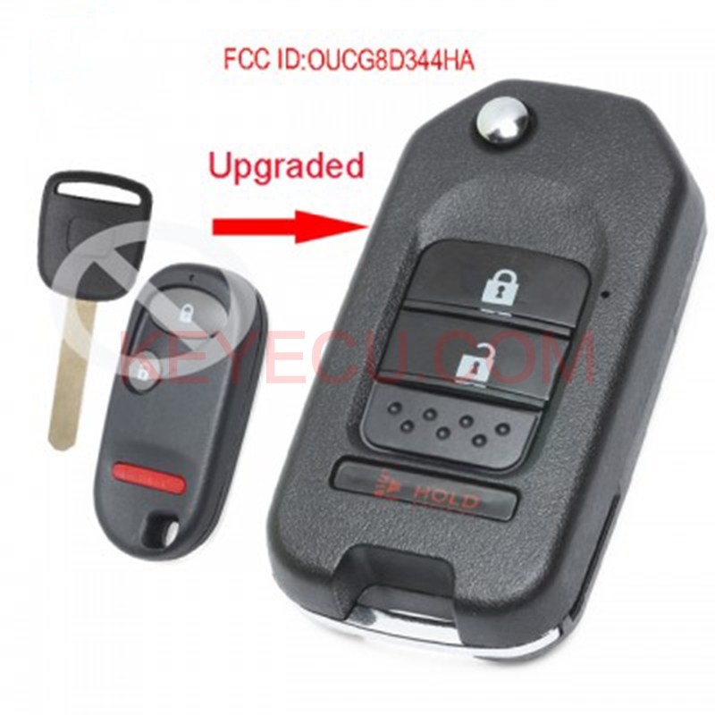 Upgraded Flip Remote Car Key Fob Button T For Honda Cr V Civic Si