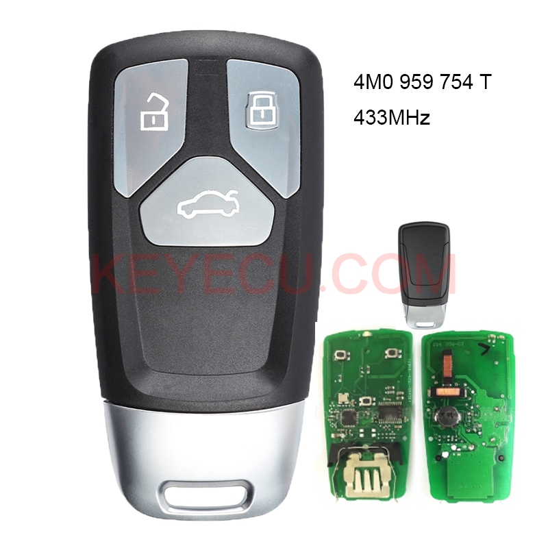 Smart Remote Key Fob 433mhz For Audi Tt A4 A5 S4 S5 Q7 Sq7 2017 Up 4m0959754tfor Audi 7710