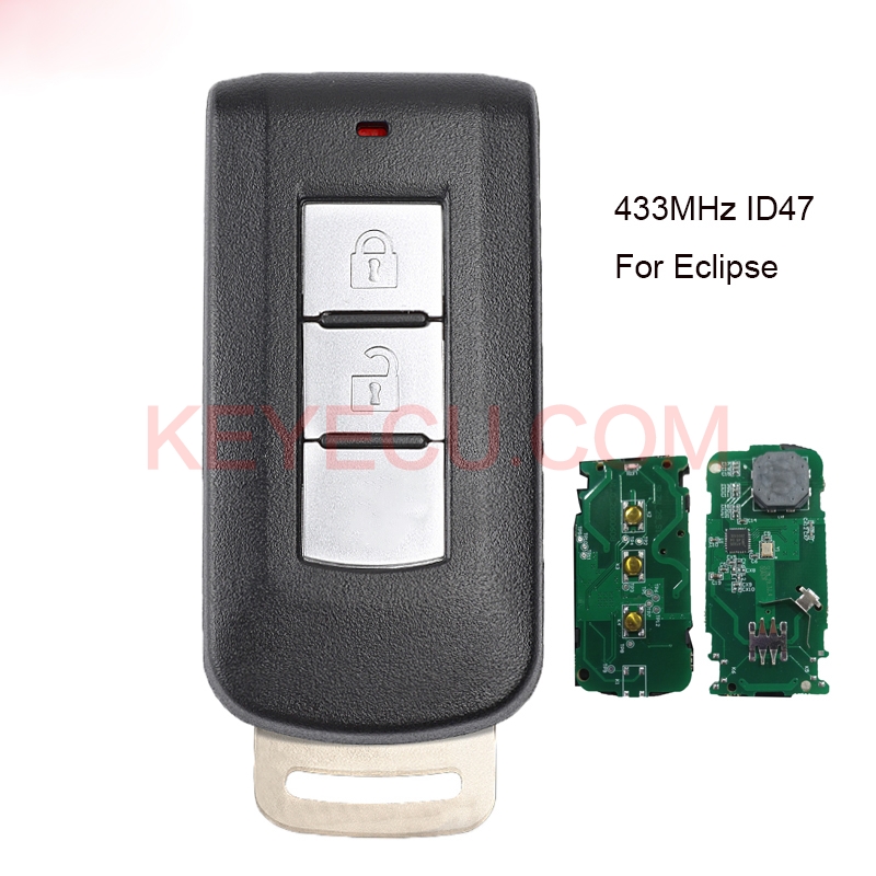 Keyless Entry Remote Fob Smart Key 2 Button 433MHz ID47 chip for