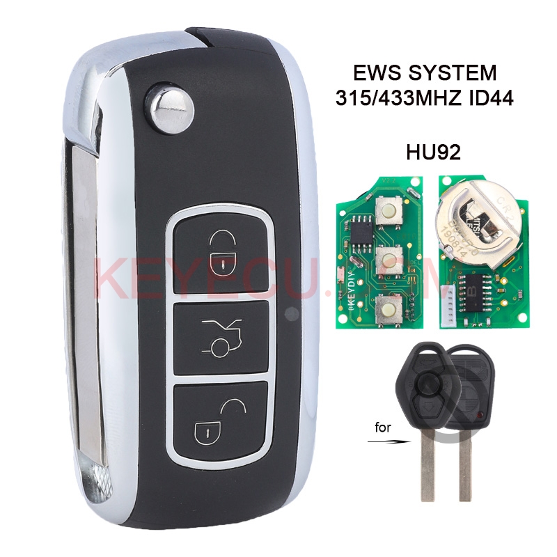 FCC ID LX8 FZV Upgraded Remote Car Key Fob 315/433MHz ID44 for BMW