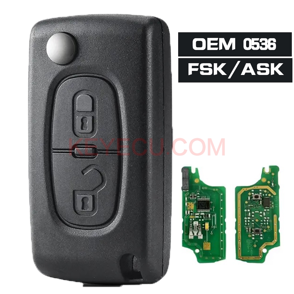 Oem Remote Key Ce0536 0536 Flip Key 2 Button Ask Fsk 433mhz Id46 For