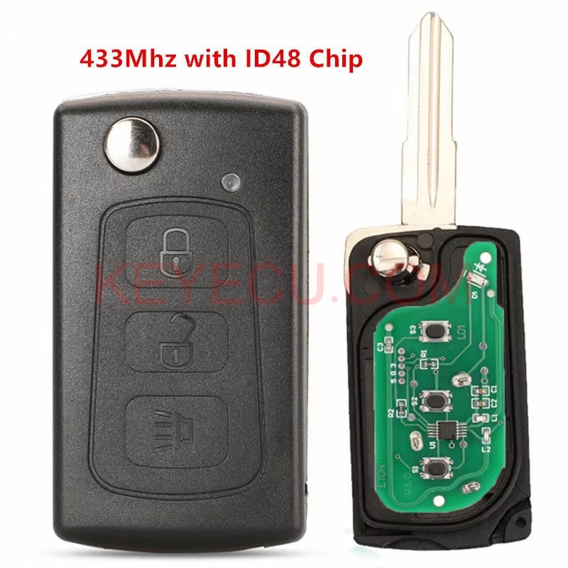 Gwm Key Coding OEM 434Mhz ID48 Chip Flip Remote Key 3 Buttons Fob for Great Wall Hover ...